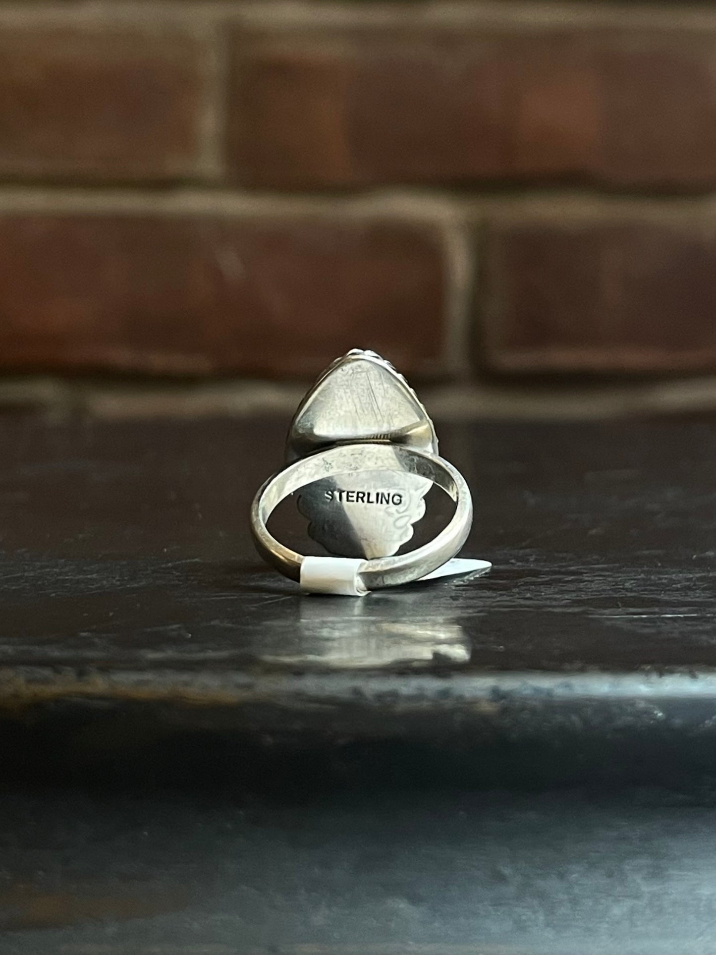 Pink Conch Teardrop Ring | Sterling Silver | Size 7 | A732