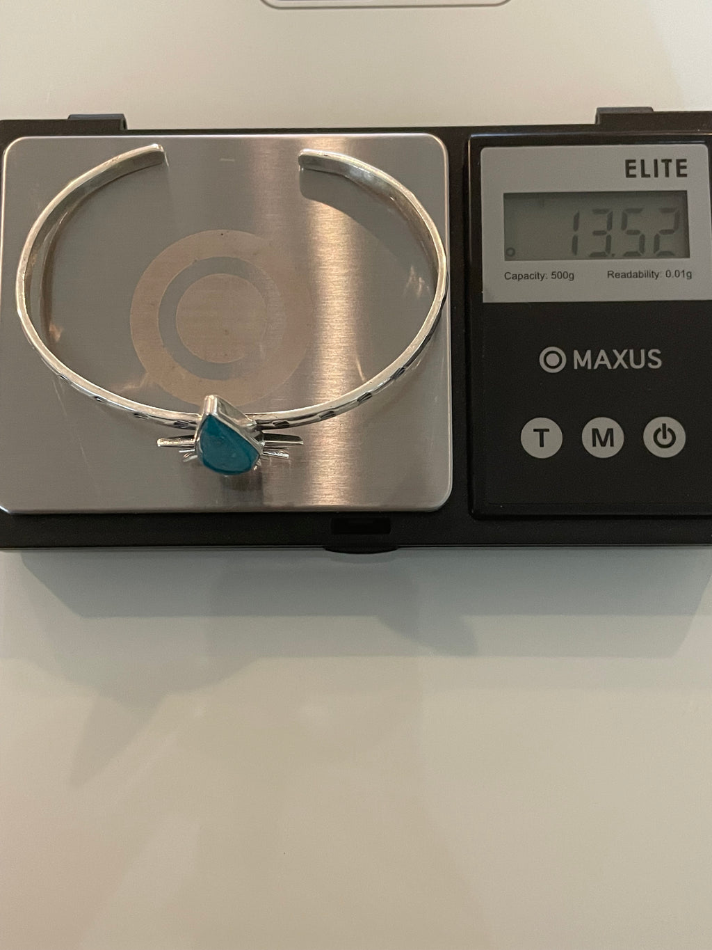 Turquoise Teardrop Sunburst Cuff Bracelet | 925 Sterling Silver G737