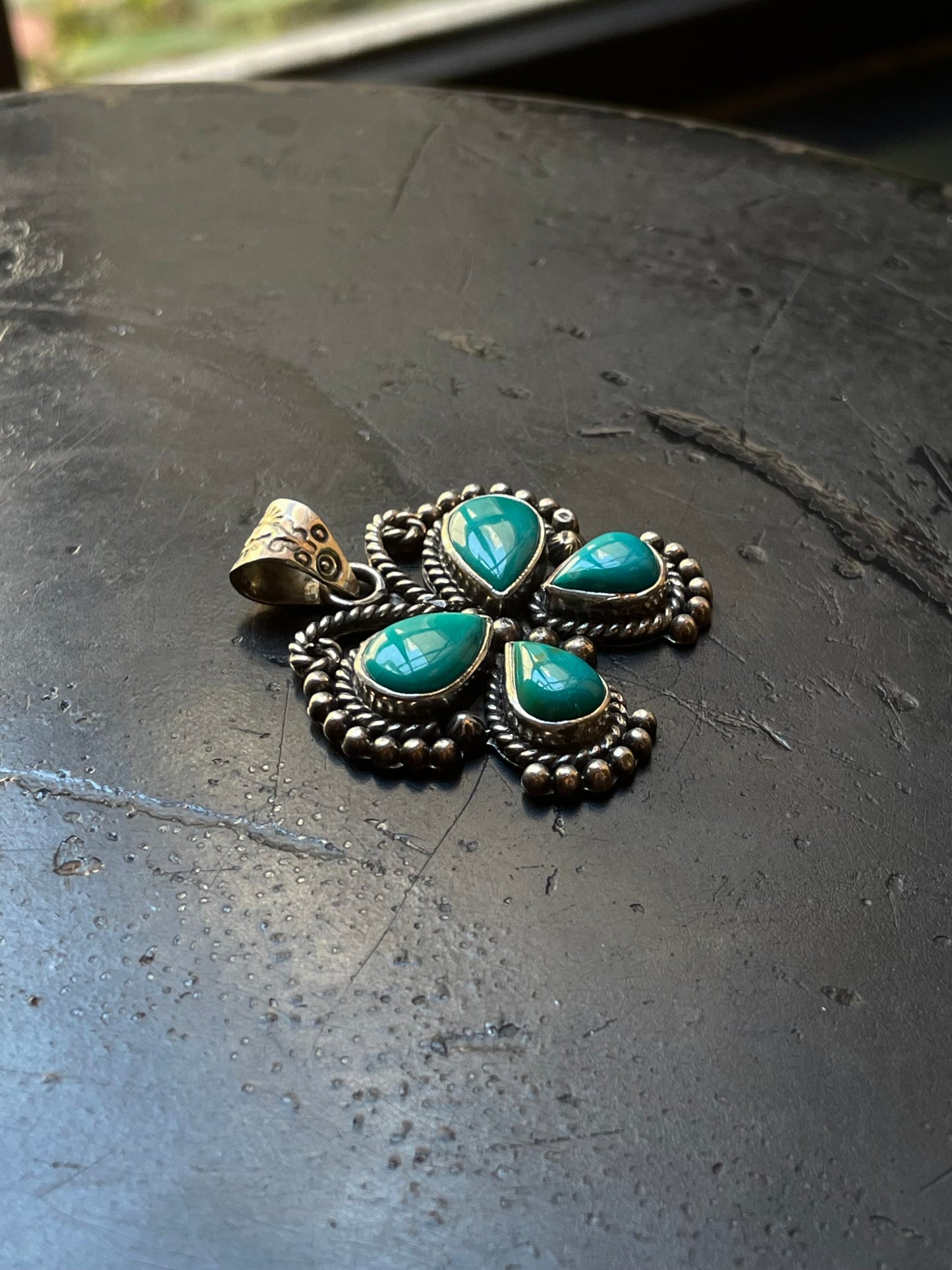 Kingman Turquoise Butterfly Pendant | Sterling Silver G461