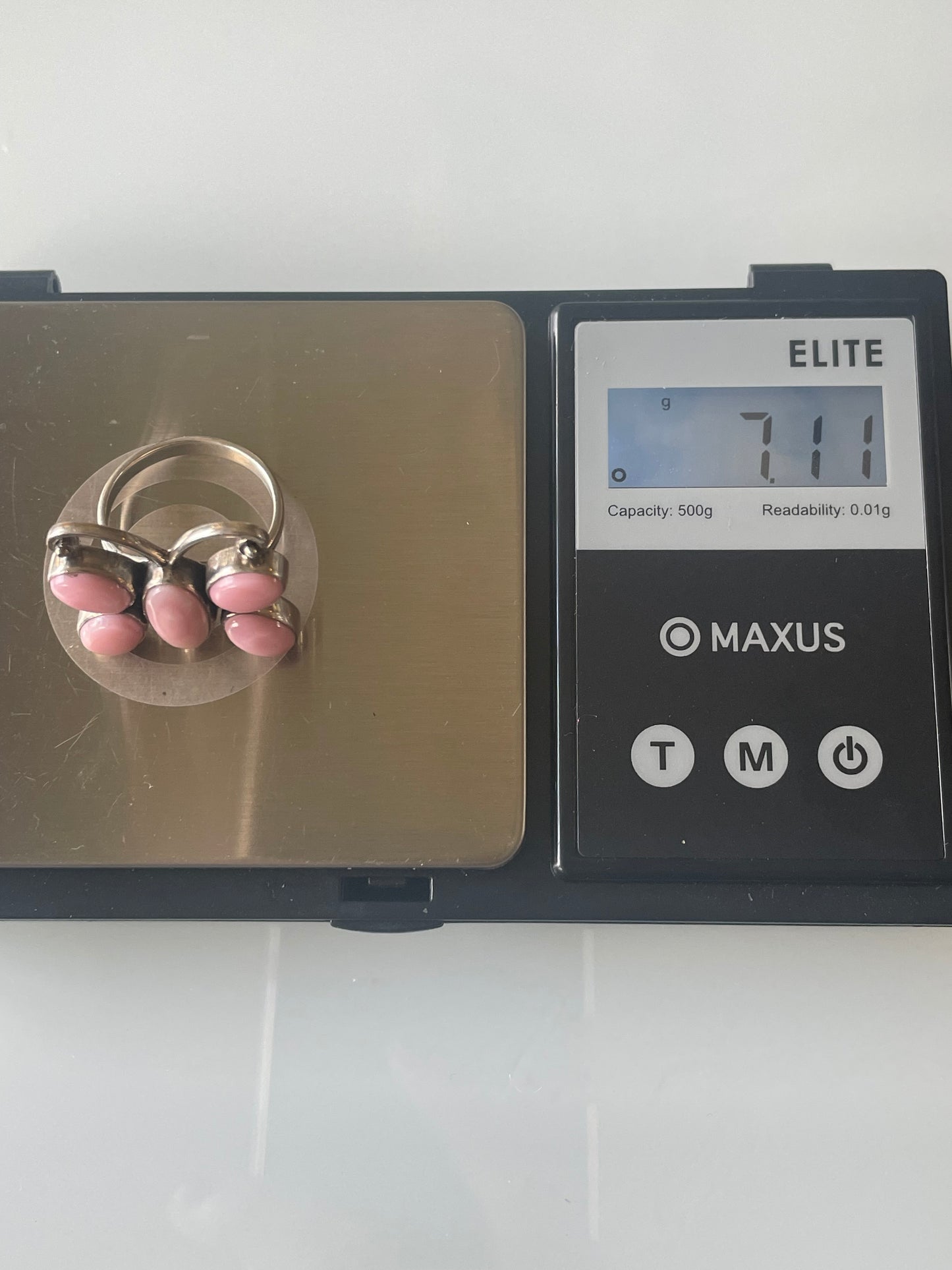 Pink Conch Butterfly Ring Size 7.5 | 925 Sterling Silver G108
