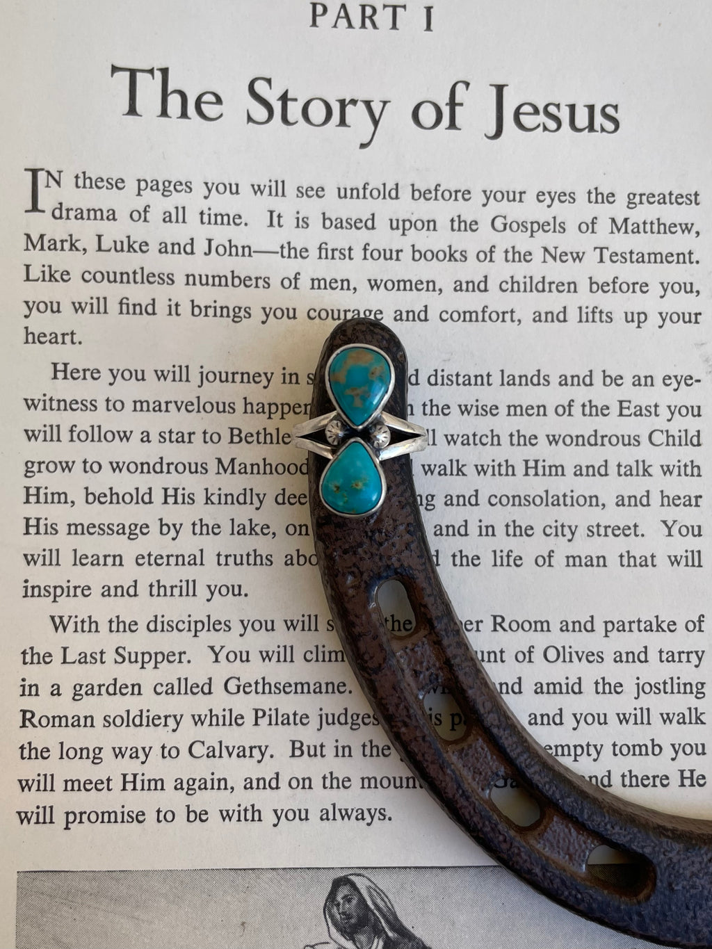 Kingman Turquoise Double Stone Ring | 925 Sterling Silver Size 6 G813