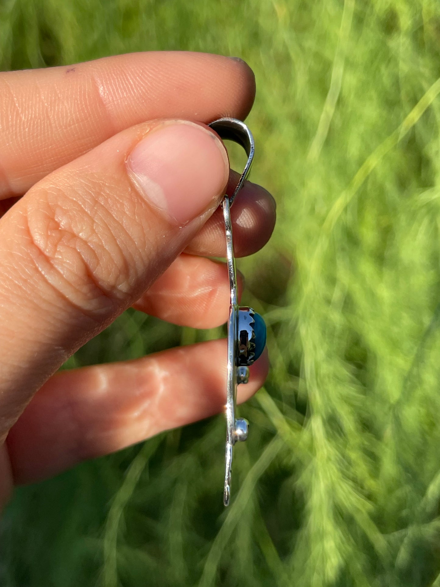 Turquoise Thunderbird Pendant | Sterling Silver 925 B451