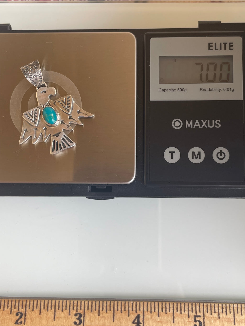 Kingman Turquoise Thunderbird Pendant | 925 Sterling Silver G623