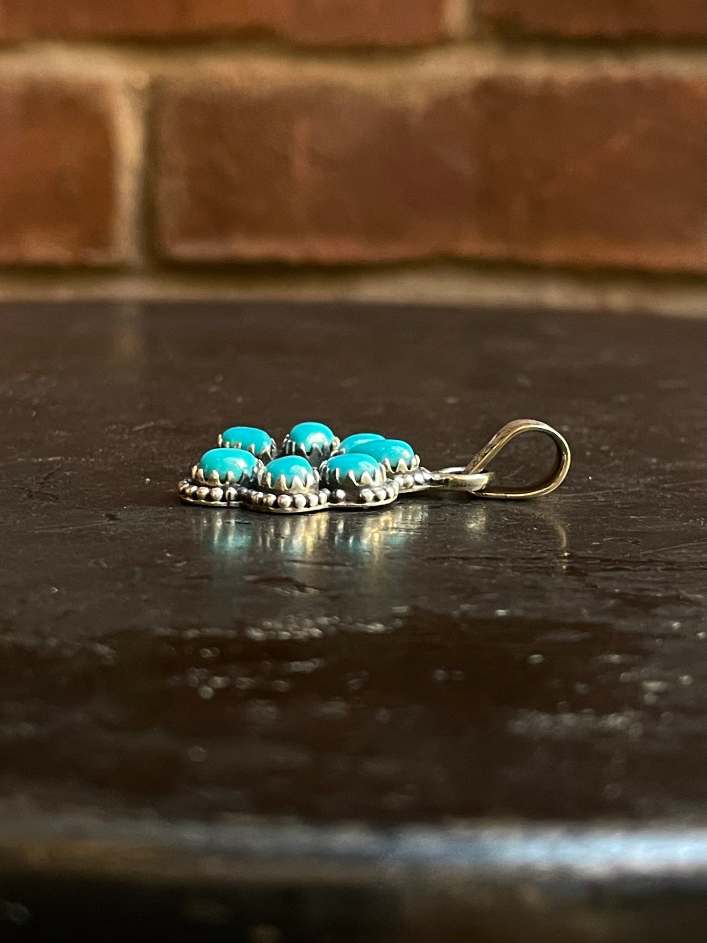 Kingman Turquoise Naja Pendant | Sterling Silver G466