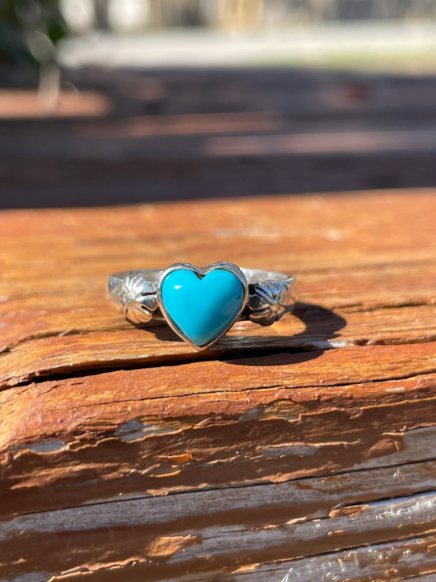 Turquoise Heart Ring Size 6.75 | 925 Sterling Silver B922