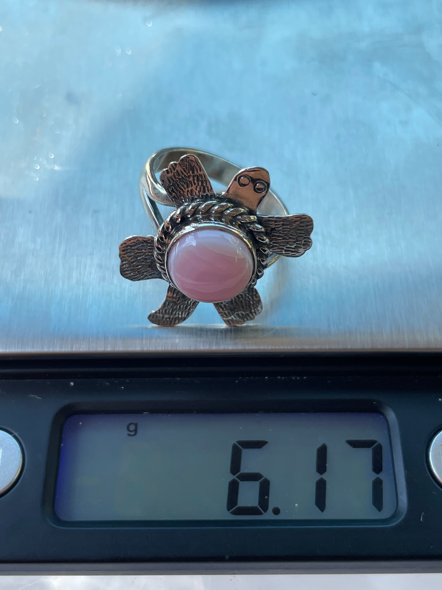 Pink Conch Turtle Ring | 925 Sterling Silver | Size 9 Y96