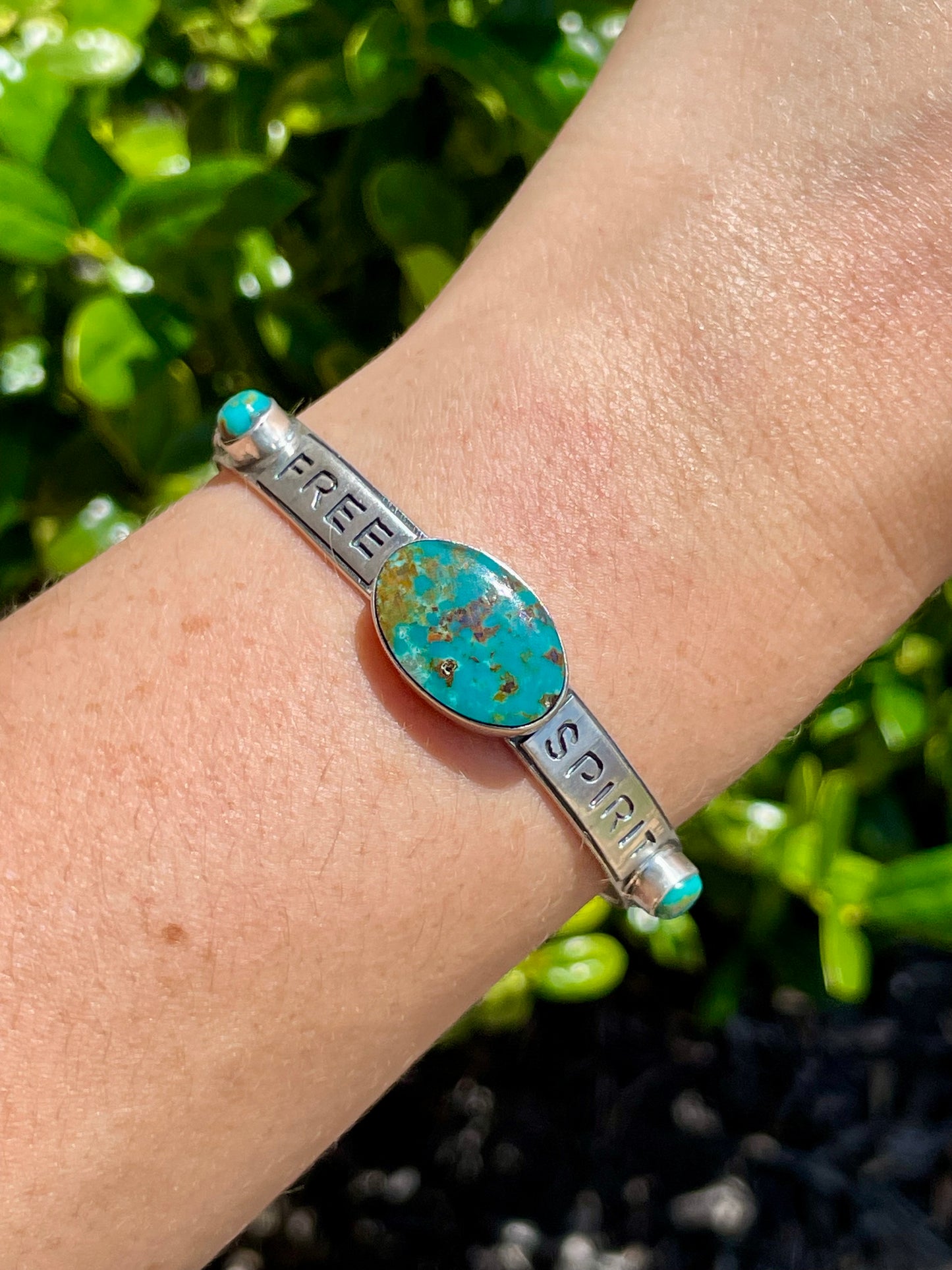 Kingman Turquoise Cuff Bracelet | 925 Sterling Silver D155