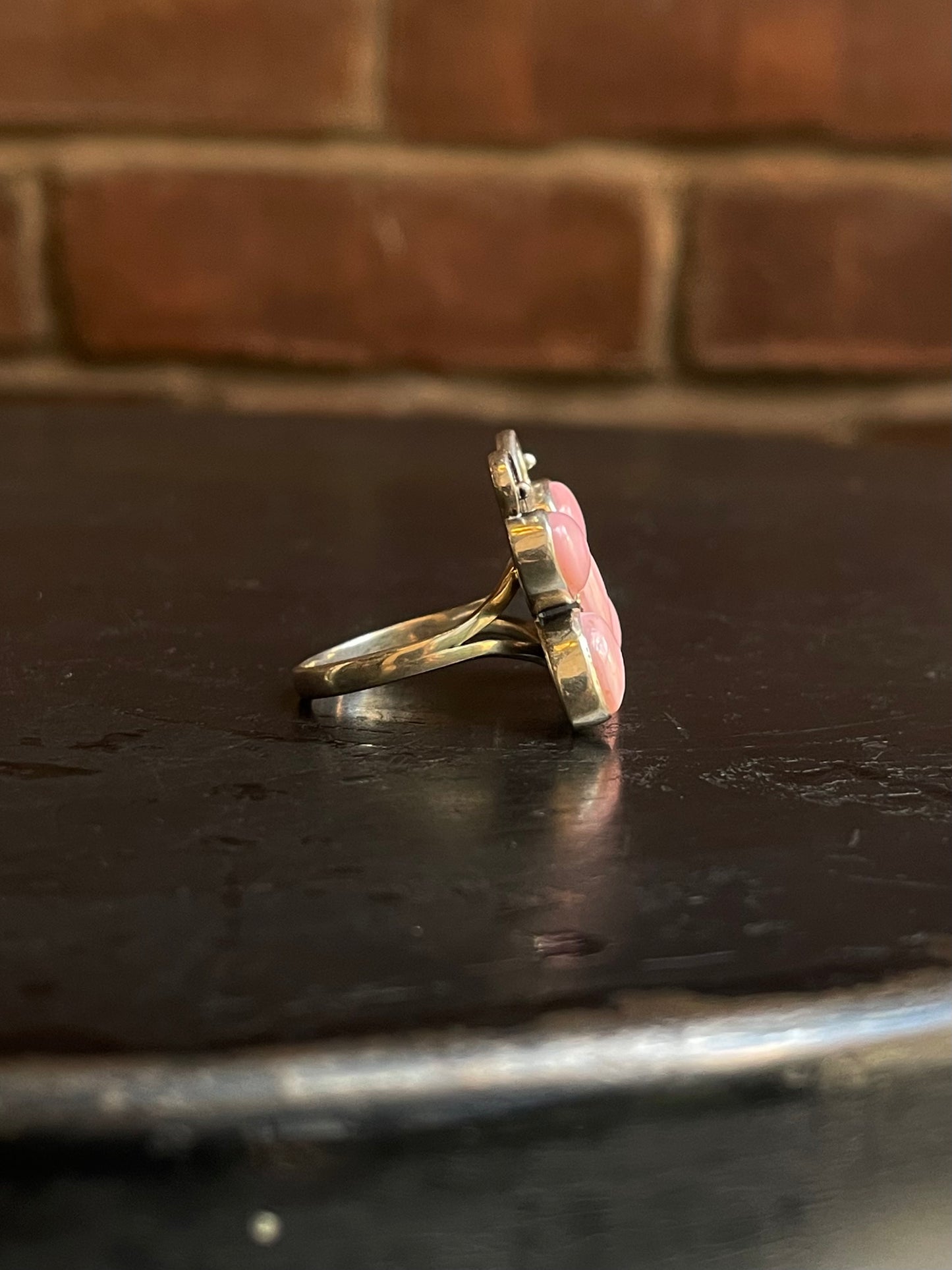 Pink Conch Butterfly Ring Size 7.5 | 925 Sterling Silver G108