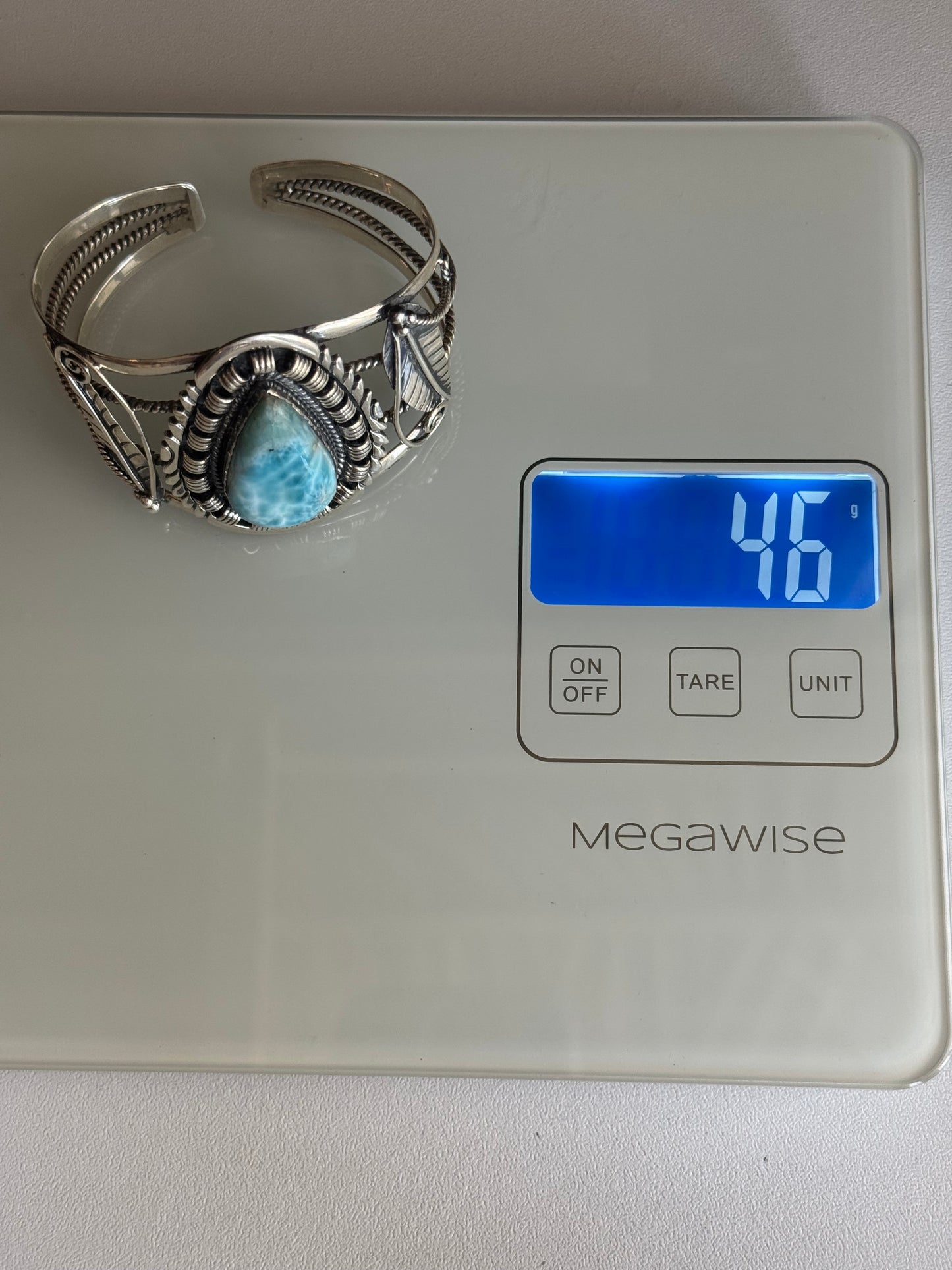 Larimar Teardrop Cuff | Sterling Silver | A862