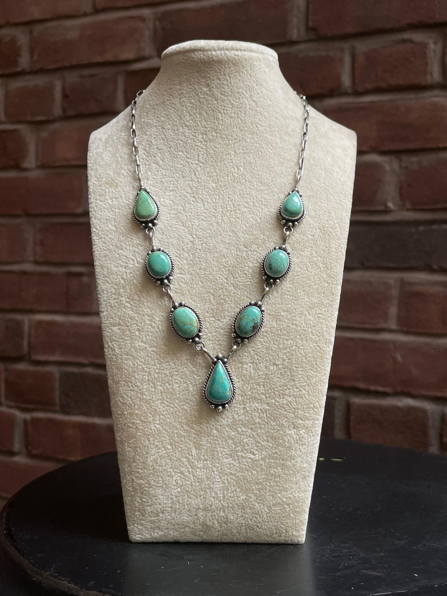 Turquoise Lariat Necklace | 925 Sterling Silver E636