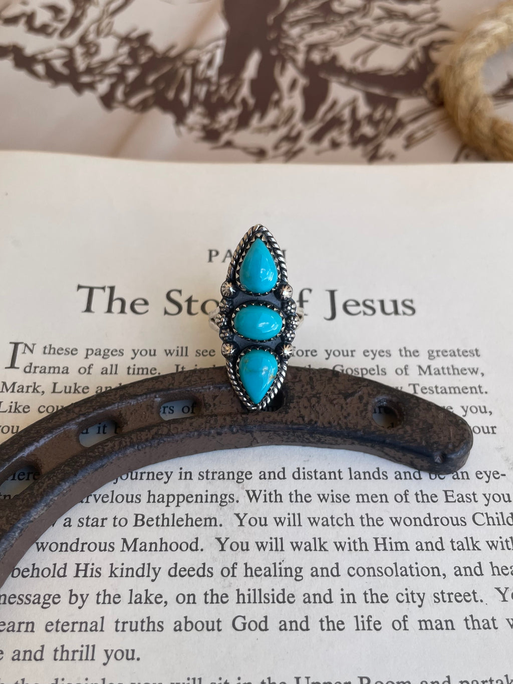 Turquoise Teardrop Ring | 925 Sterling Silver Size 7 G804
