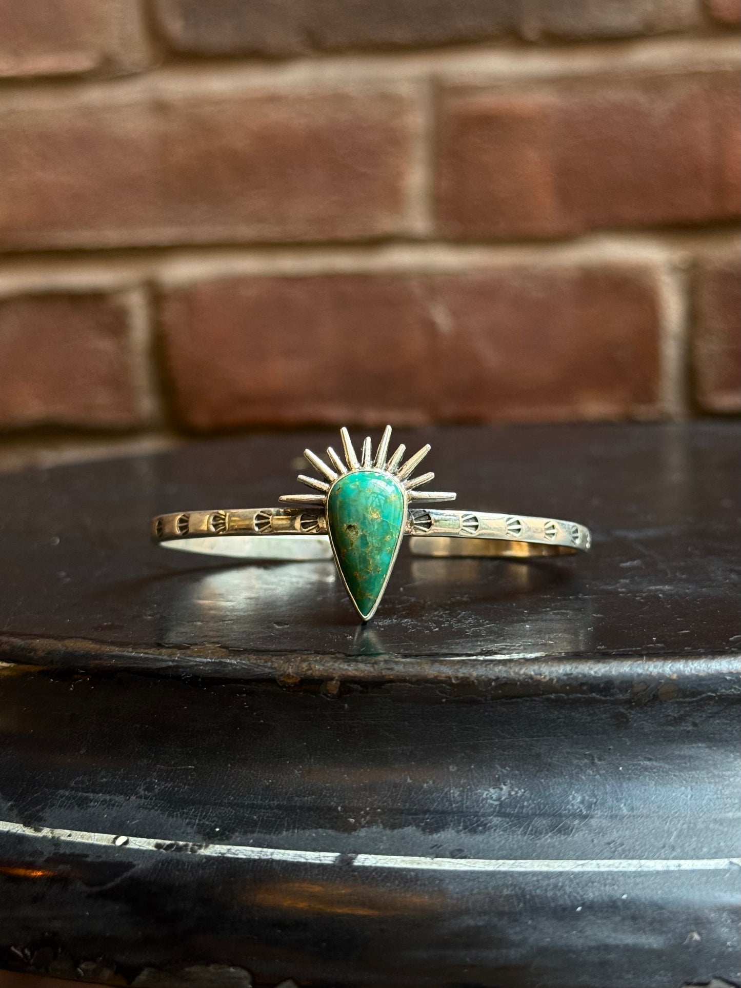 Turquoise Teardrop Cuff | Sterling Silver | A861