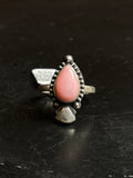 Dainty Pink Conch Ring | Sterling Silver | Size 6 | A433