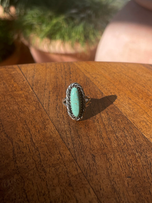 Turquoise Oval Ring Size 6 | 925 Sterling Silver C869
