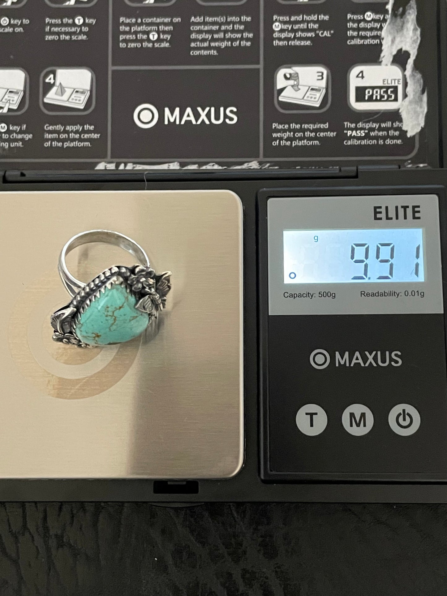 Kingman Turquoise Butterfly Ring Size 7.25 | 925 Sterling Silver Southwest E165