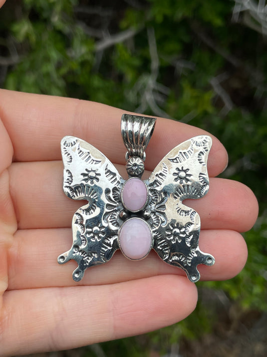 Pink Conch Butterfly Pendant | Sterling Silver 925 B735