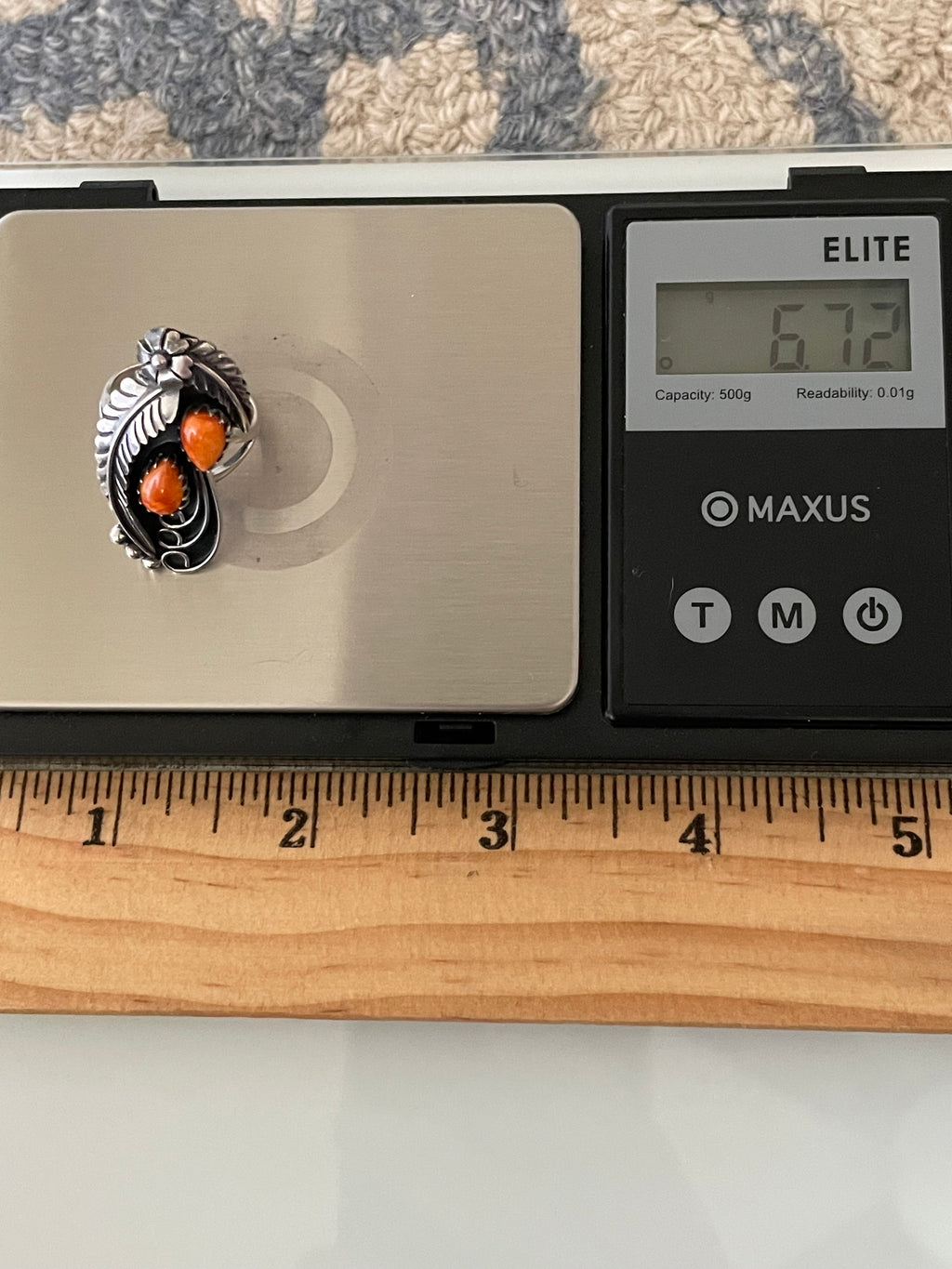 Spiny Oyster Double Stone Ring Size 6 | 925 Sterling Silver G799