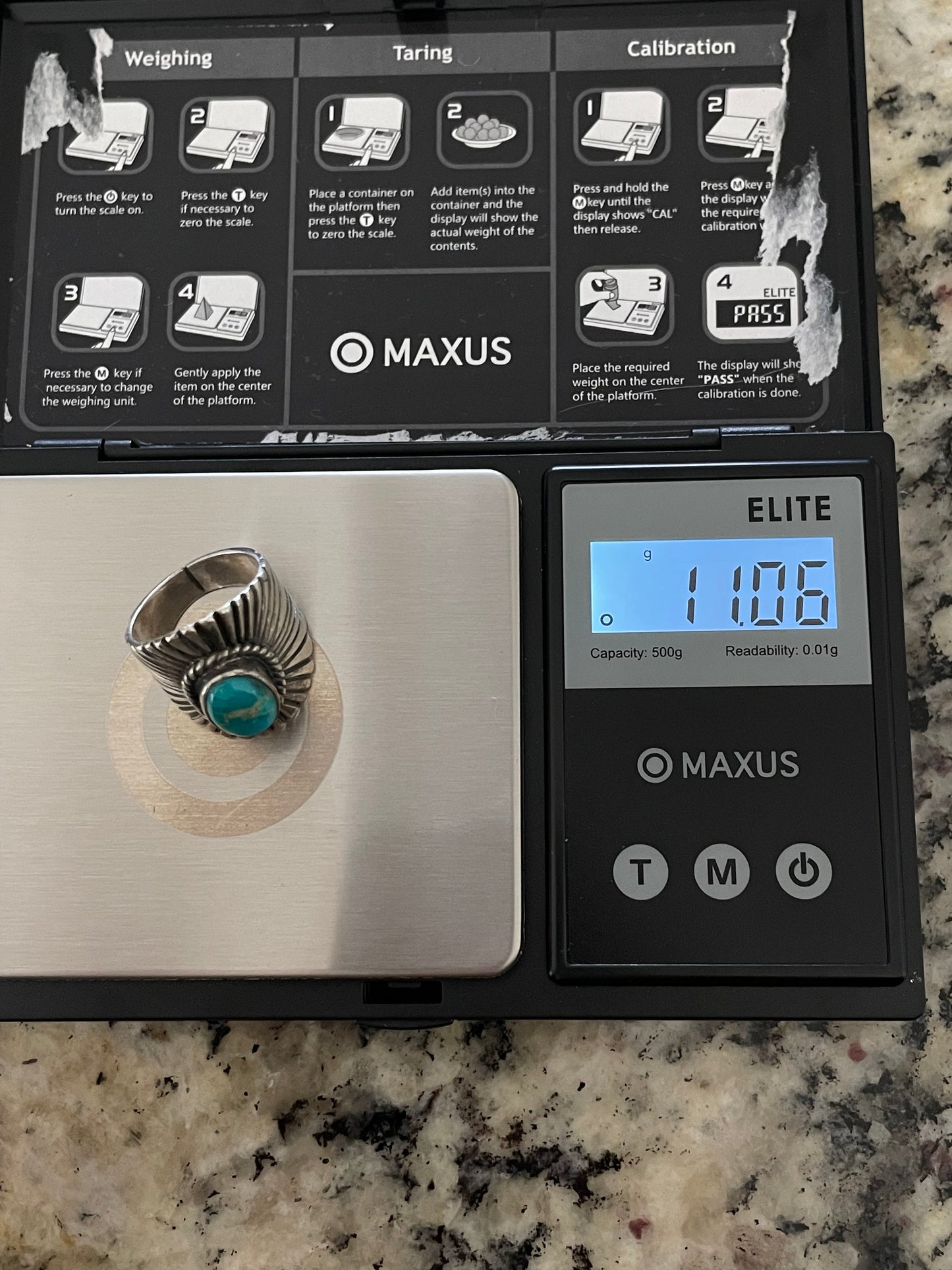 Kingman Turquoise Ring | 925 Sterling Silver | Size 6 E314