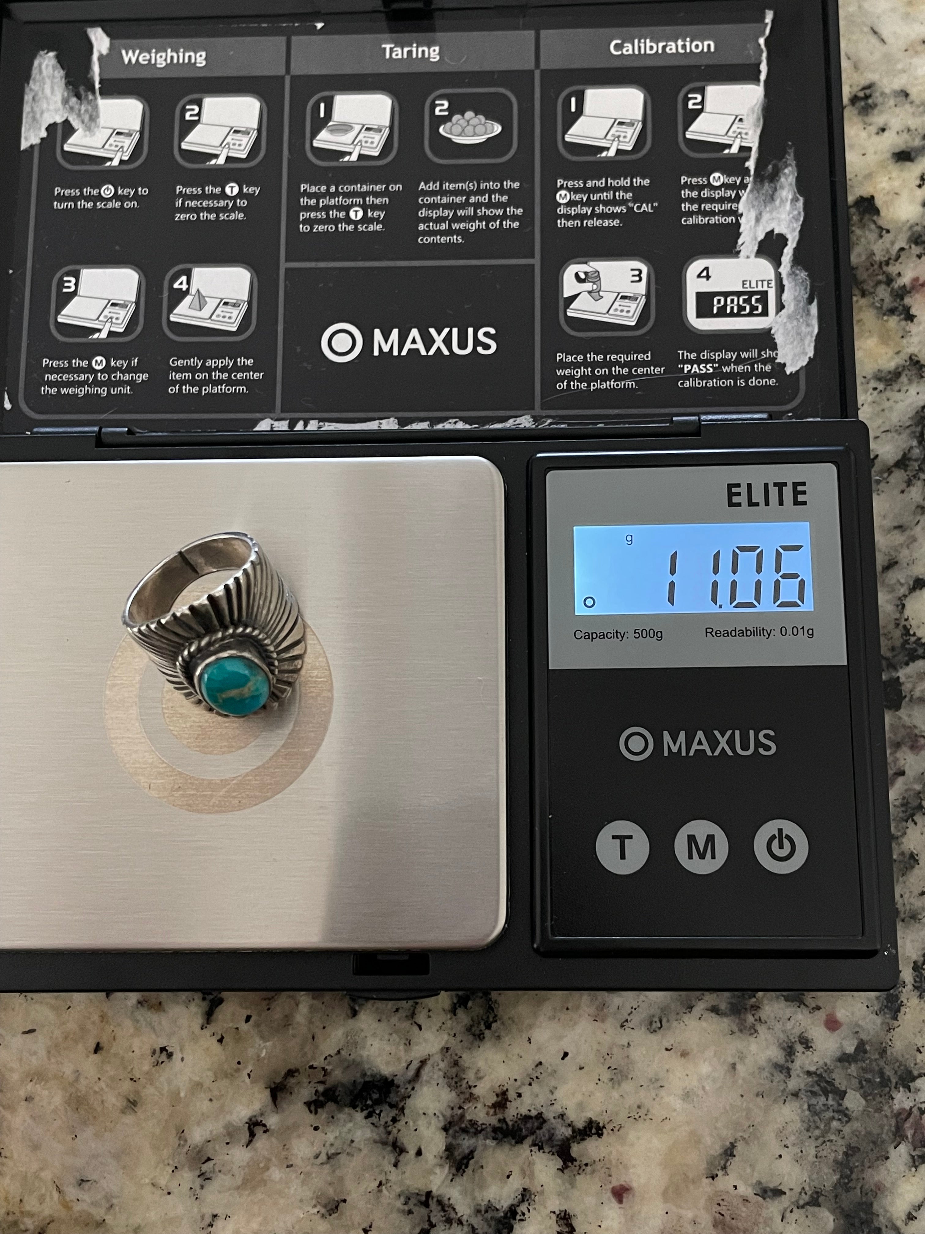 Kingman Turquoise Ring | 925 Sterling Silver | Size 6 E314