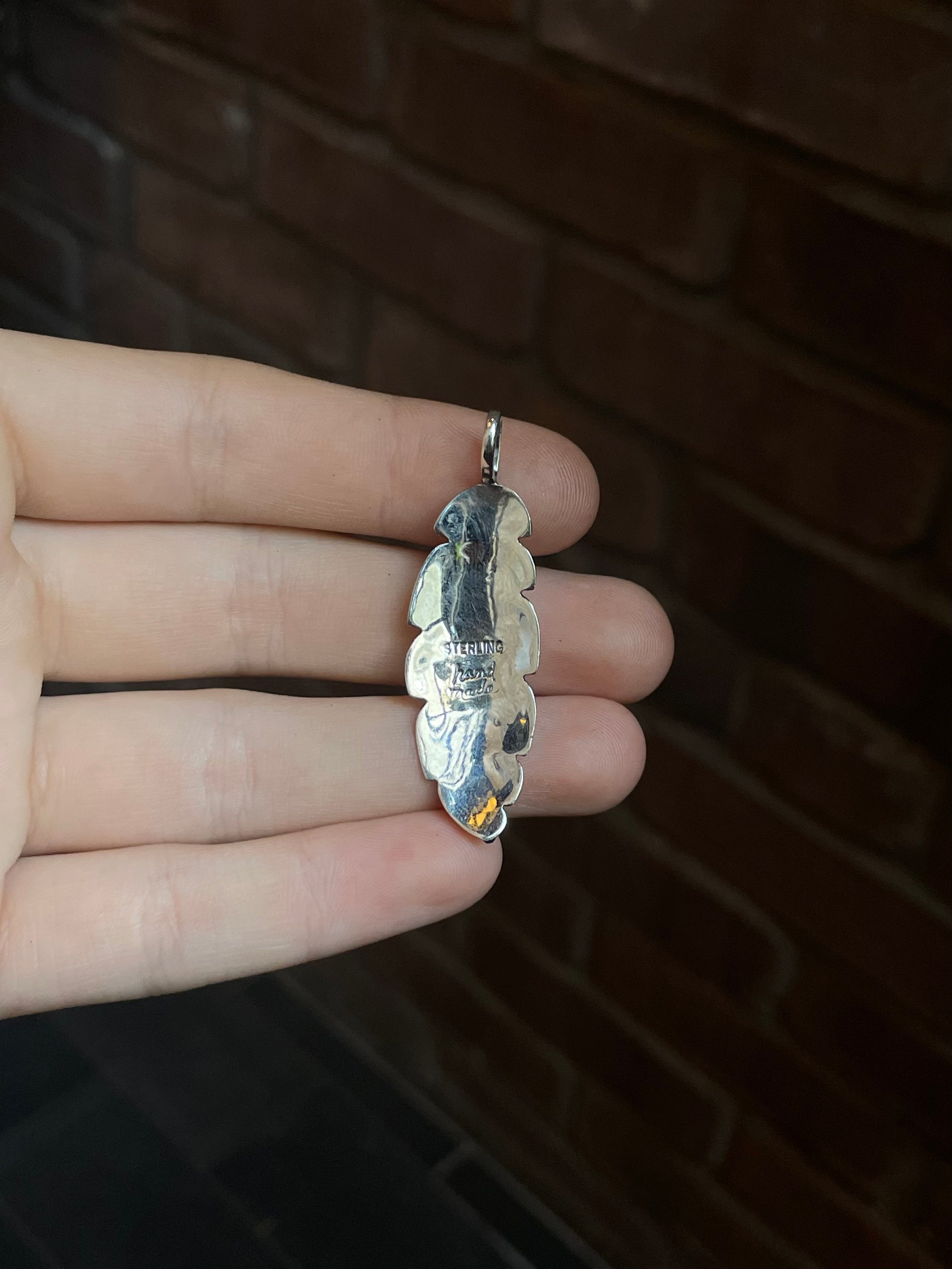 Spiny Oyster Feather Pendant | Sterling Silver 925 C622