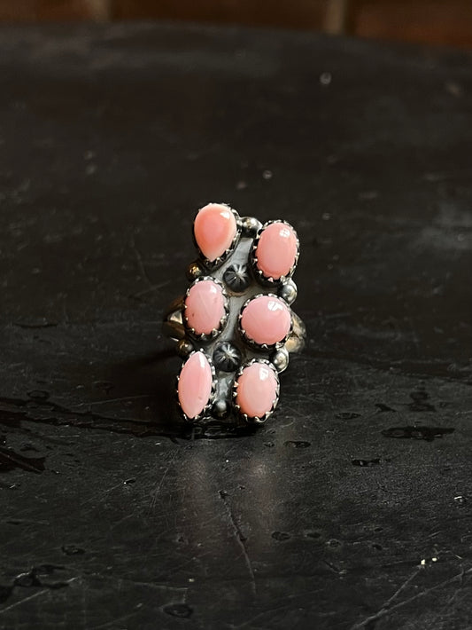 Pink Conch Bar Ring Size 6 | 925 Sterling Silver Southwest E114