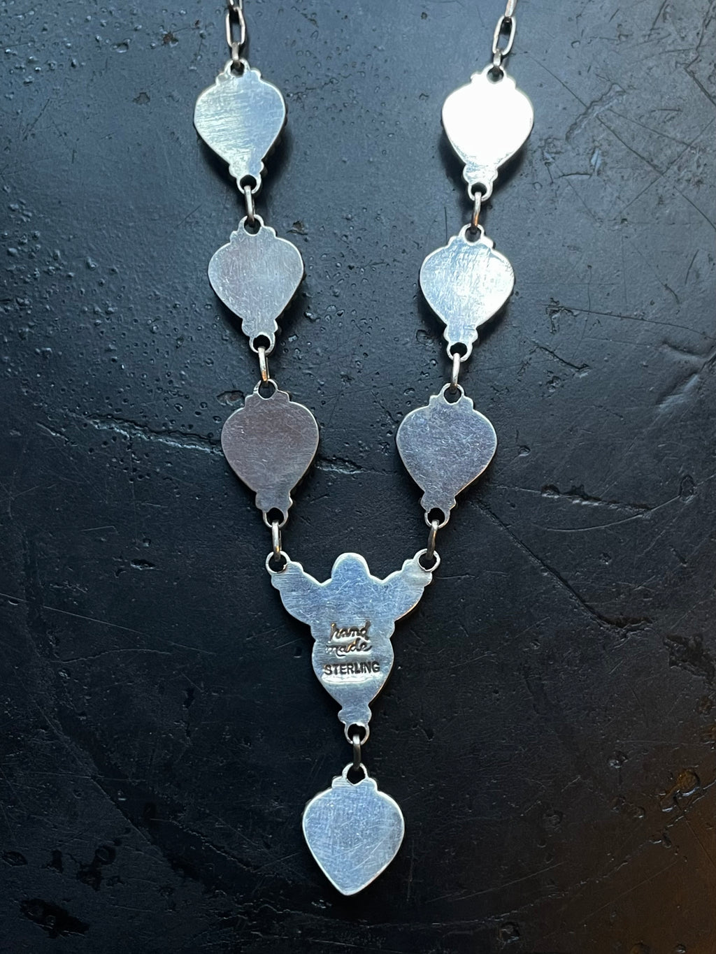 Kingman Turquoise Heart Naja Necklace | 925 Sterling Silver E619