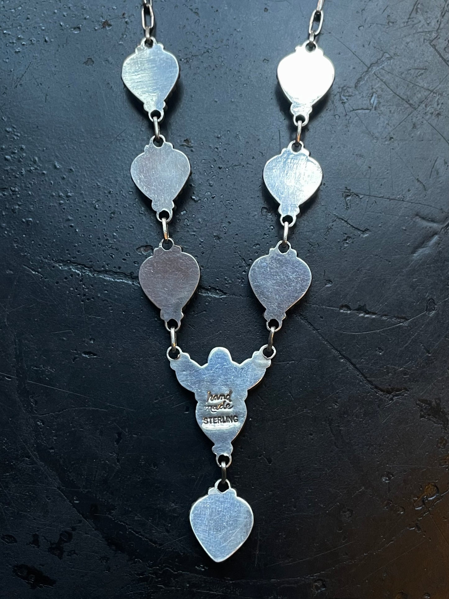 Kingman Turquoise Heart Naja Necklace | 925 Sterling Silver E619