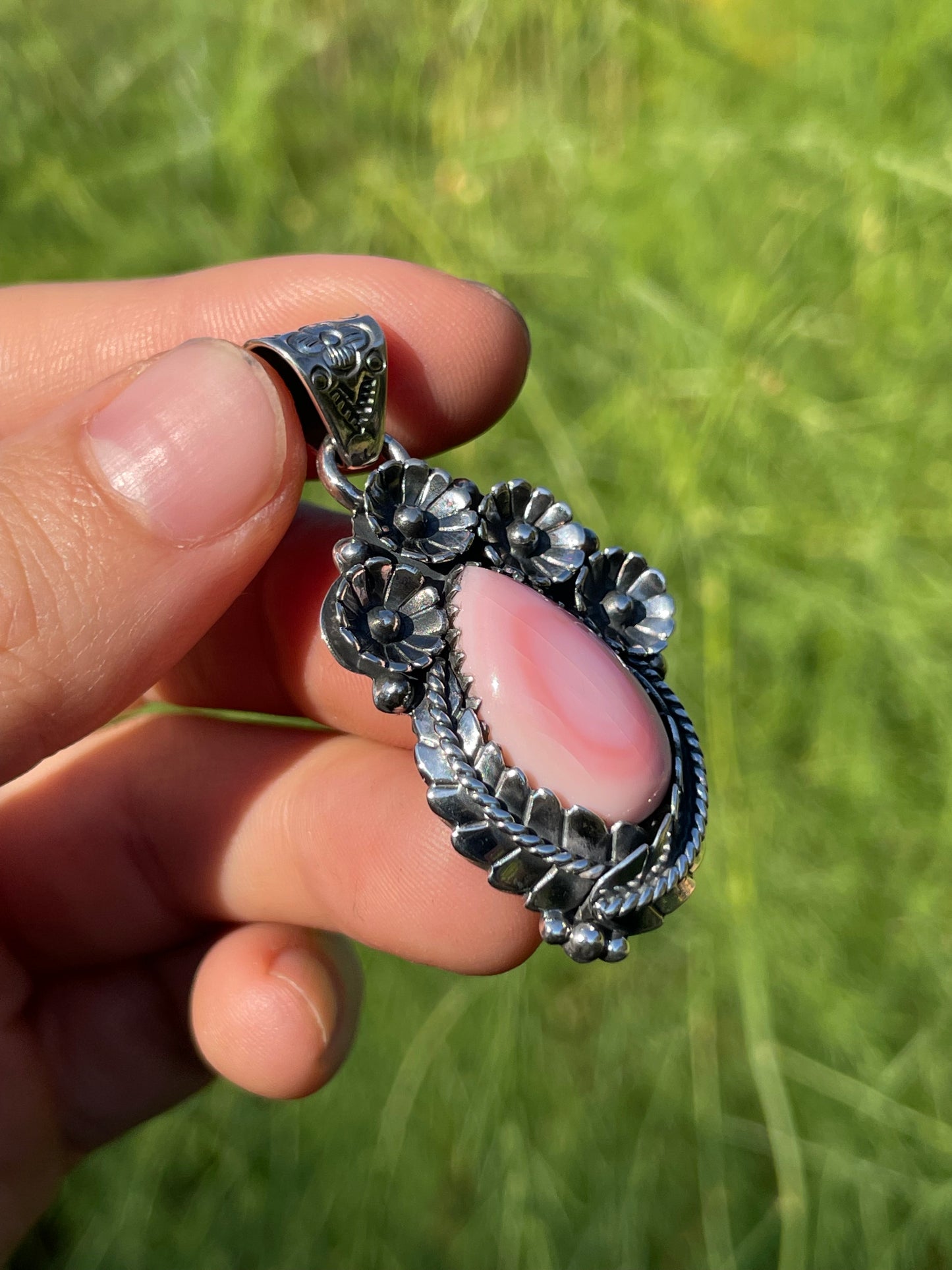 Pink Conch Floral Pendant | Sterling Silver 925 B458