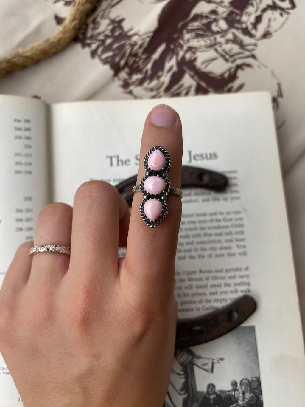 Pink Conch Ring Size 8 | 925 Sterling Silver G787