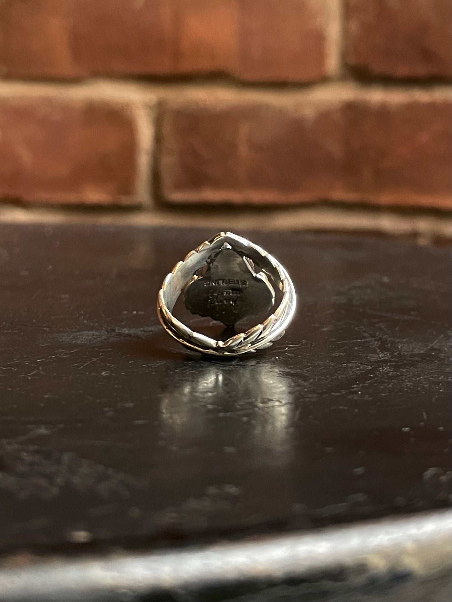 Kingman Turquoise Feather Ring Size 8 | 925 Sterling Silver G503