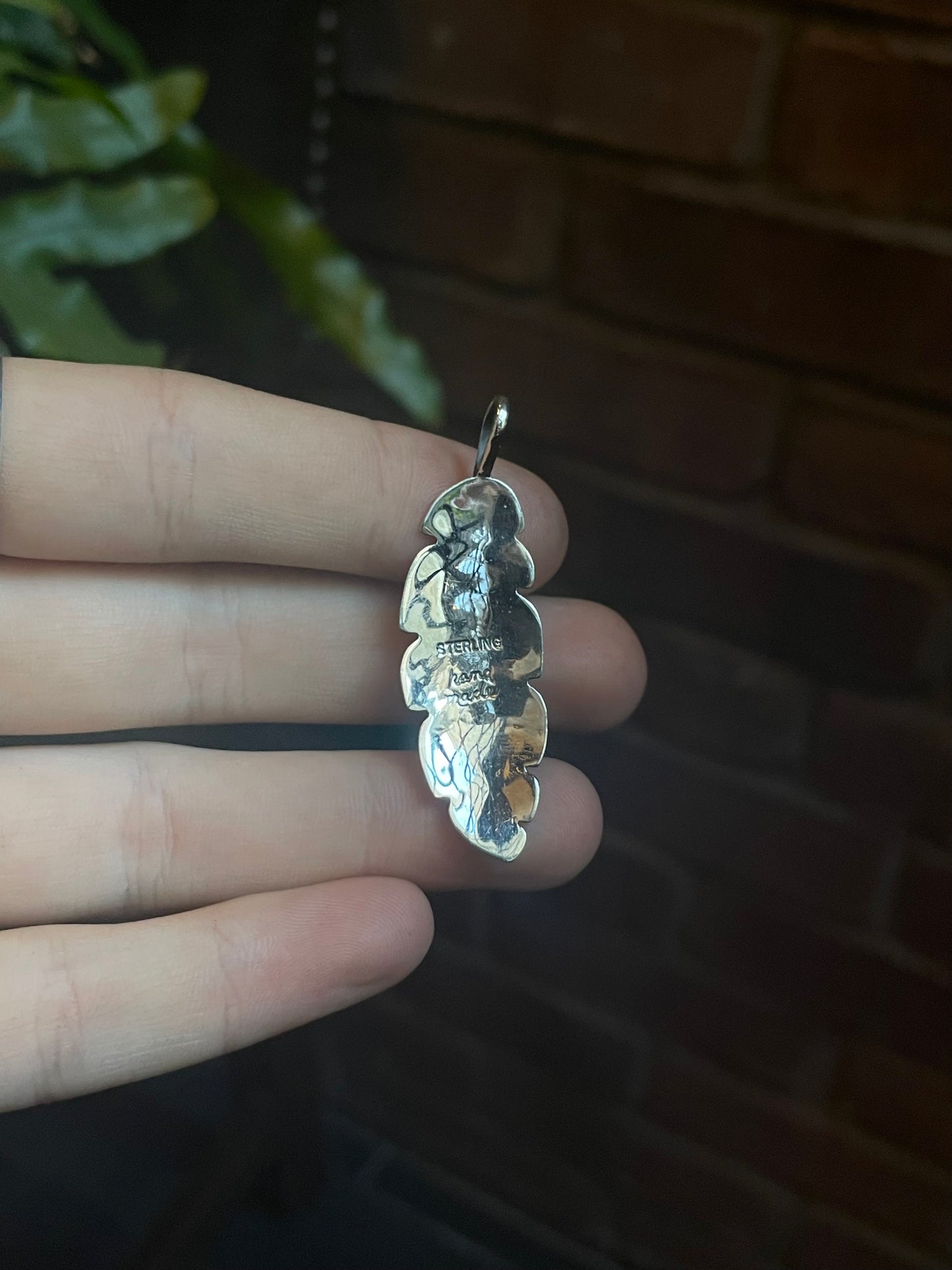Turquoise Feather Pendant | 925 Sterling Silver C911