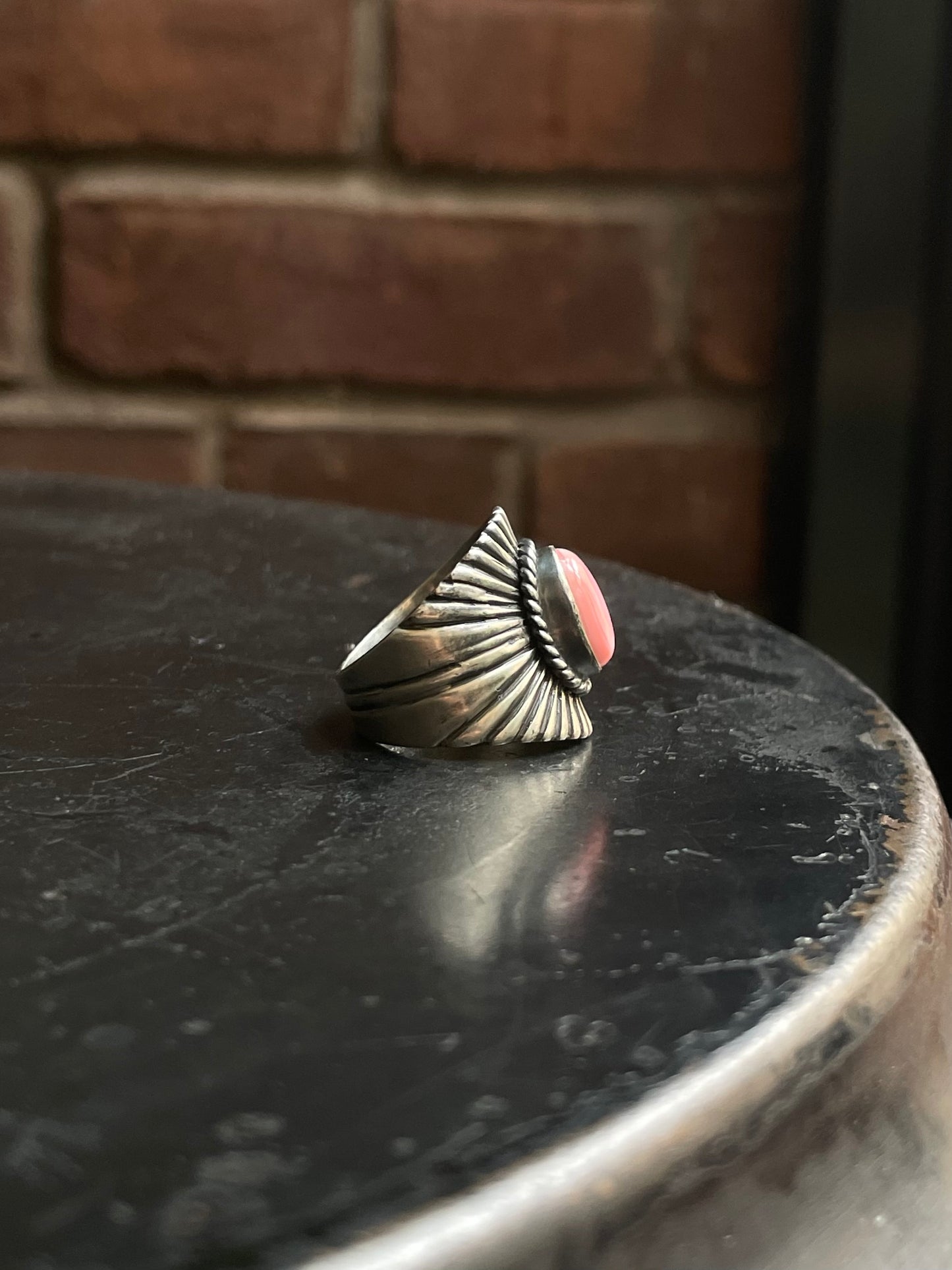 Pink Conch Ring | 925 Sterling Silver | Size 7.5 E312
