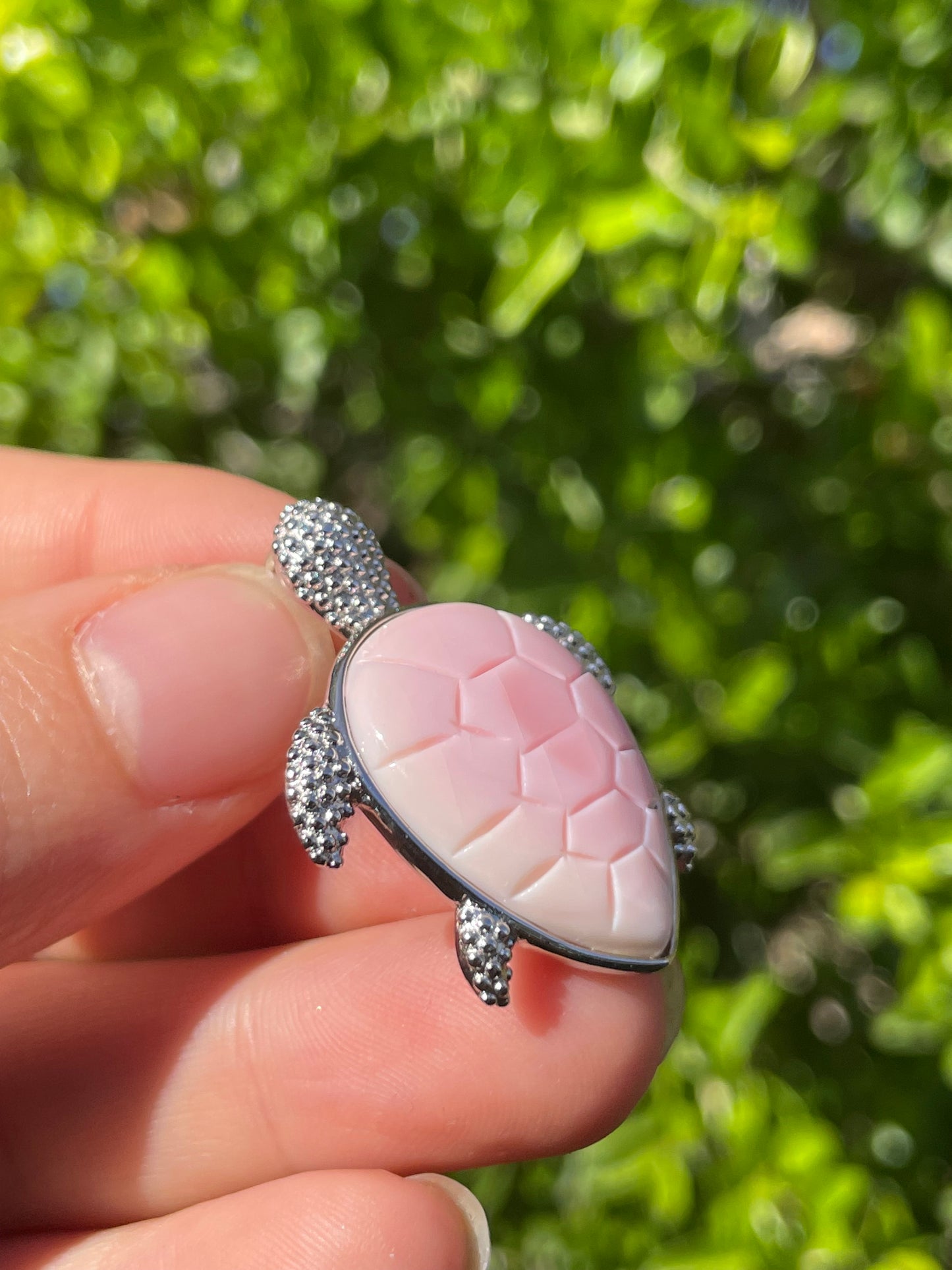 Pink Conch Turtle Pendant | 925 Sterling Silver B601