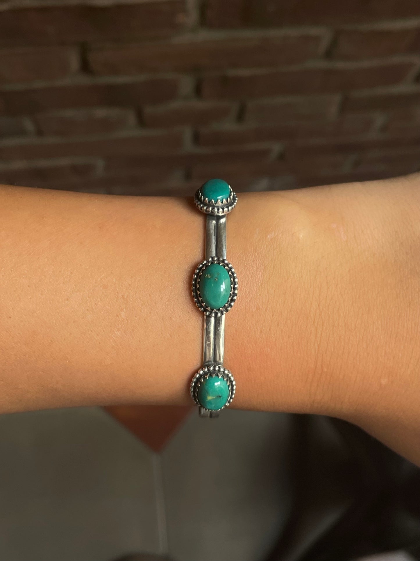 Turquoise Cuff Bracelet | 925 Sterling Silver Southwestern G324