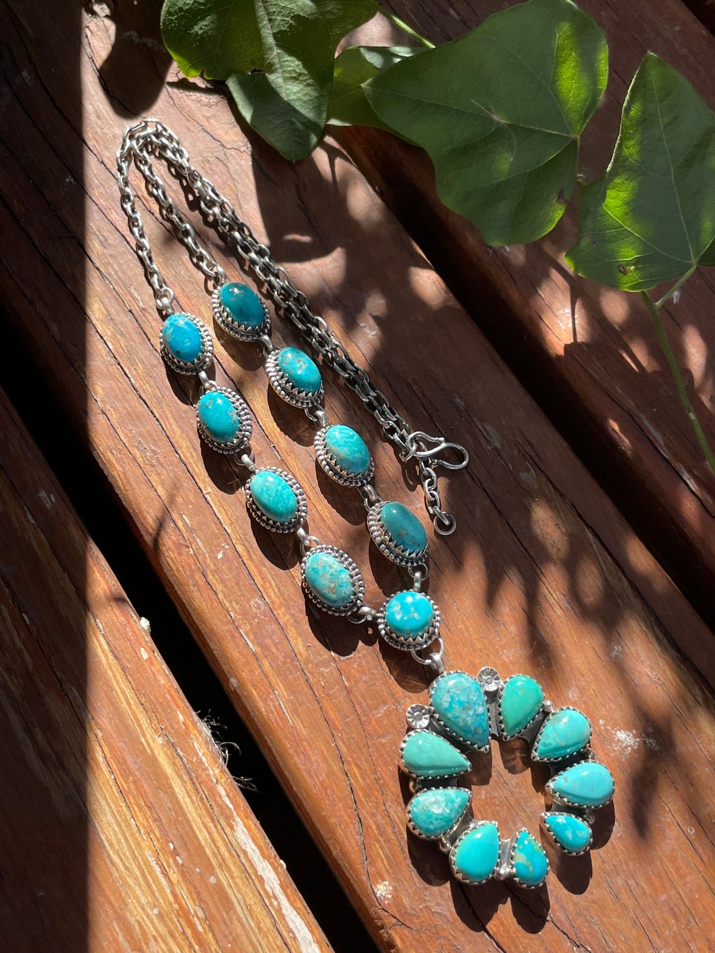 Kingman Turquoise Naja Necklace | Sterling Silver 925 B876