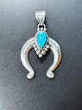 Kingman Turquoise Naja Pendant | 925 Sterling Silver YUJ003
