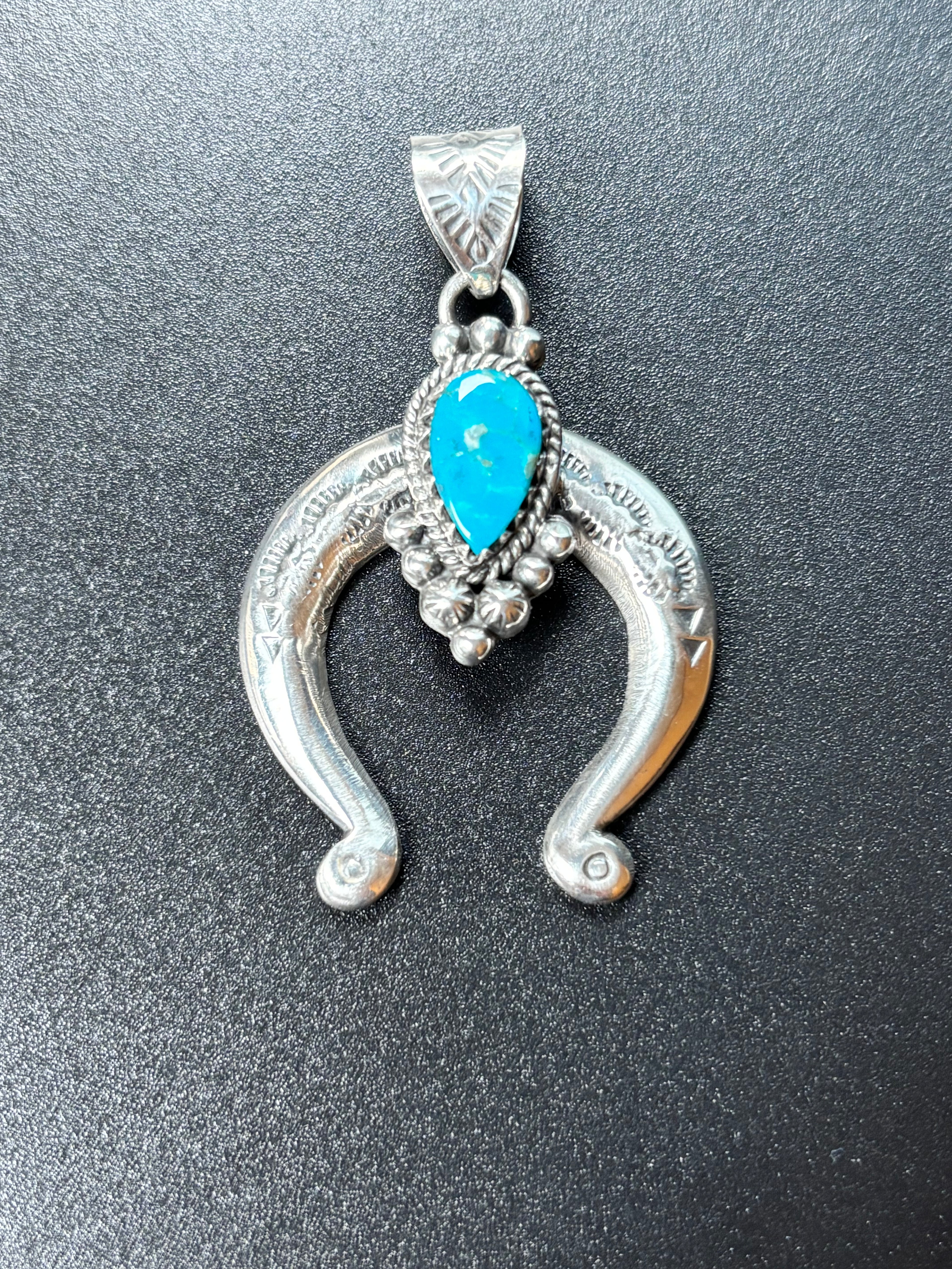 Kingman Turquoise Naja Pendant | 925 Sterling Silver YUJ003
