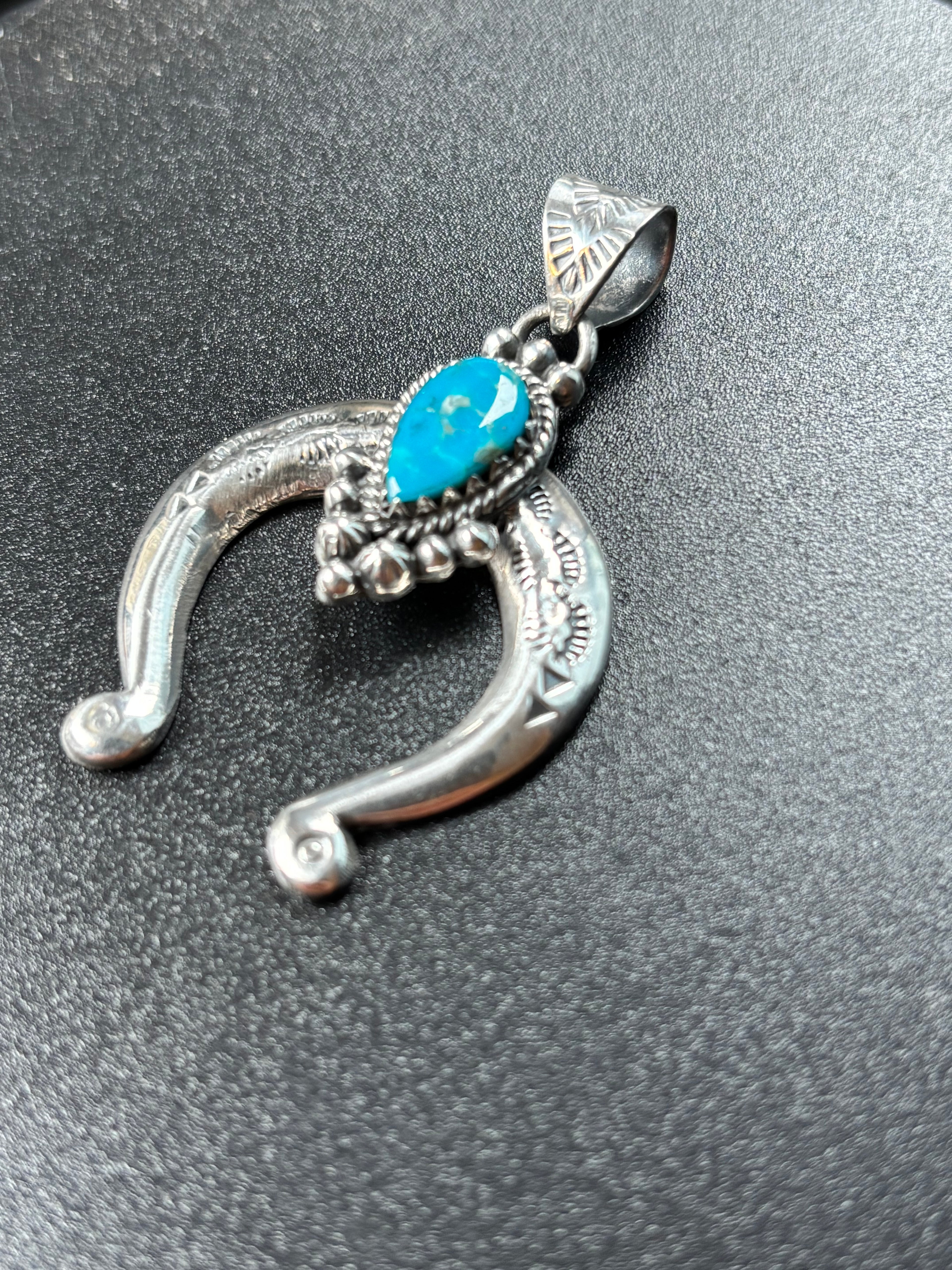 Kingman Turquoise Naja Pendant | 925 Sterling Silver YUJ003