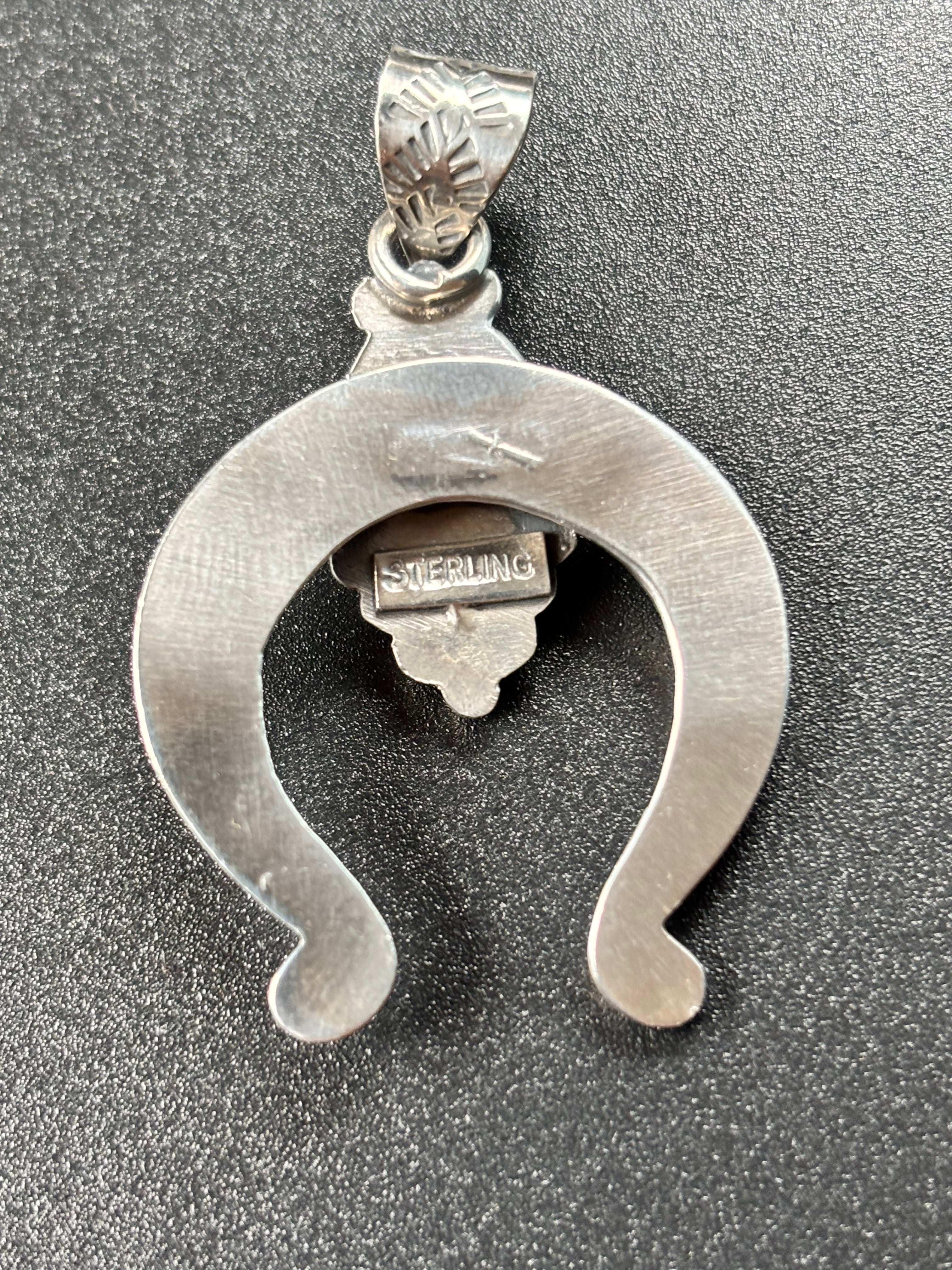 Kingman Turquoise Naja Pendant | 925 Sterling Silver YUJ003