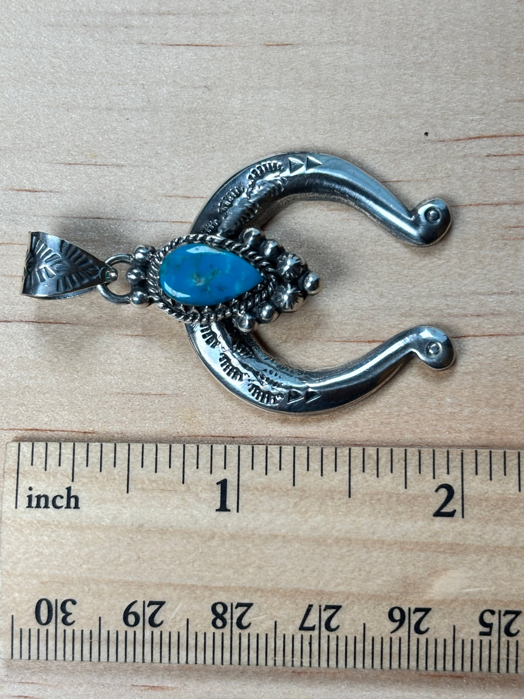Kingman Turquoise Naja Pendant | 925 Sterling Silver YUJ003