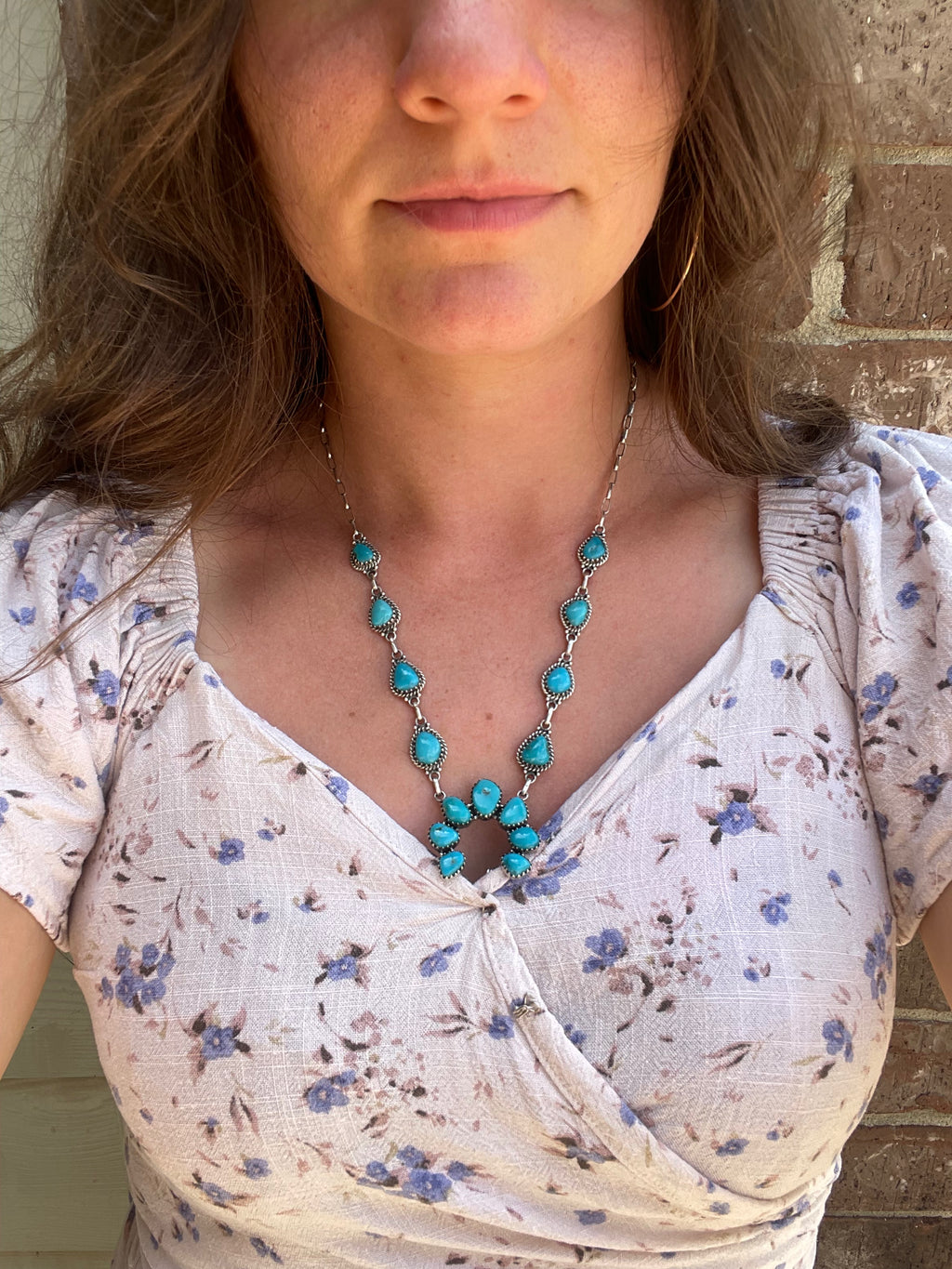 Kingman Turquoise Naja Necklace | 925 Sterling Silver G397