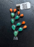 Kingman Turquoise Cactus Pendant | Sterling Silver | A594
