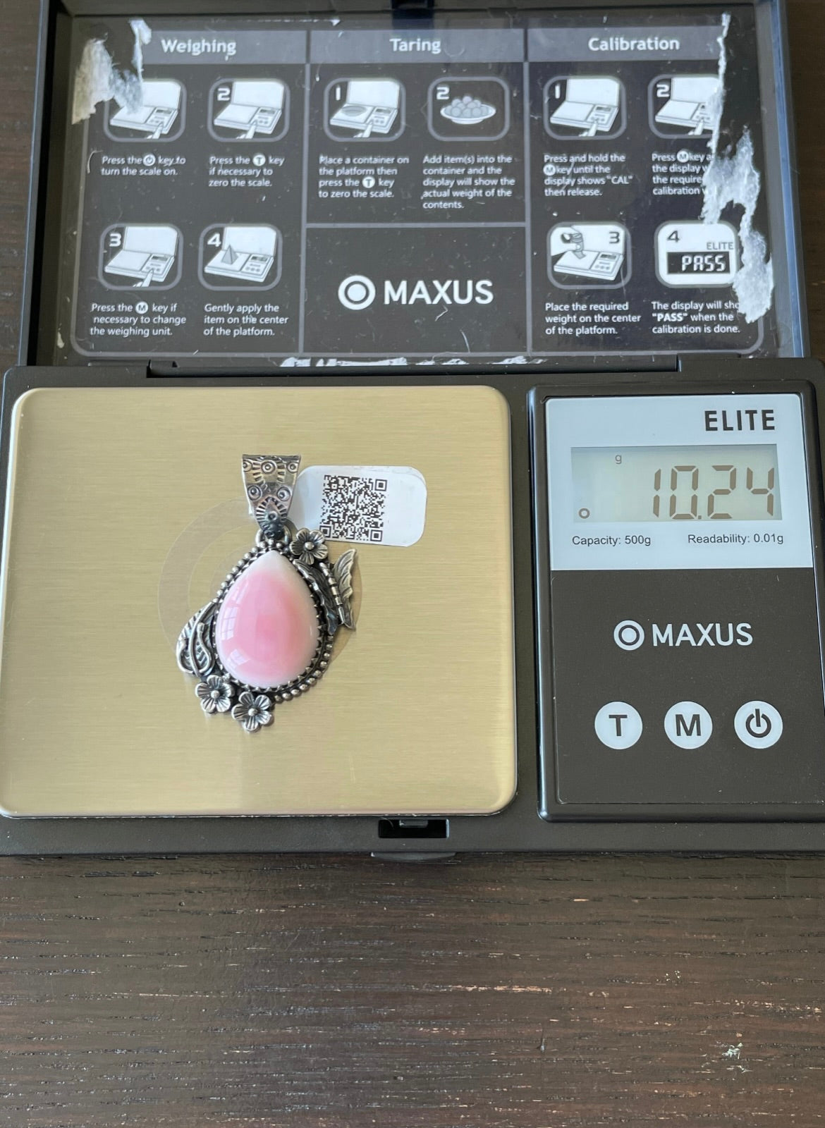 Pink Conch Leaf Butterfly Pendant | Sterling Silver | A561