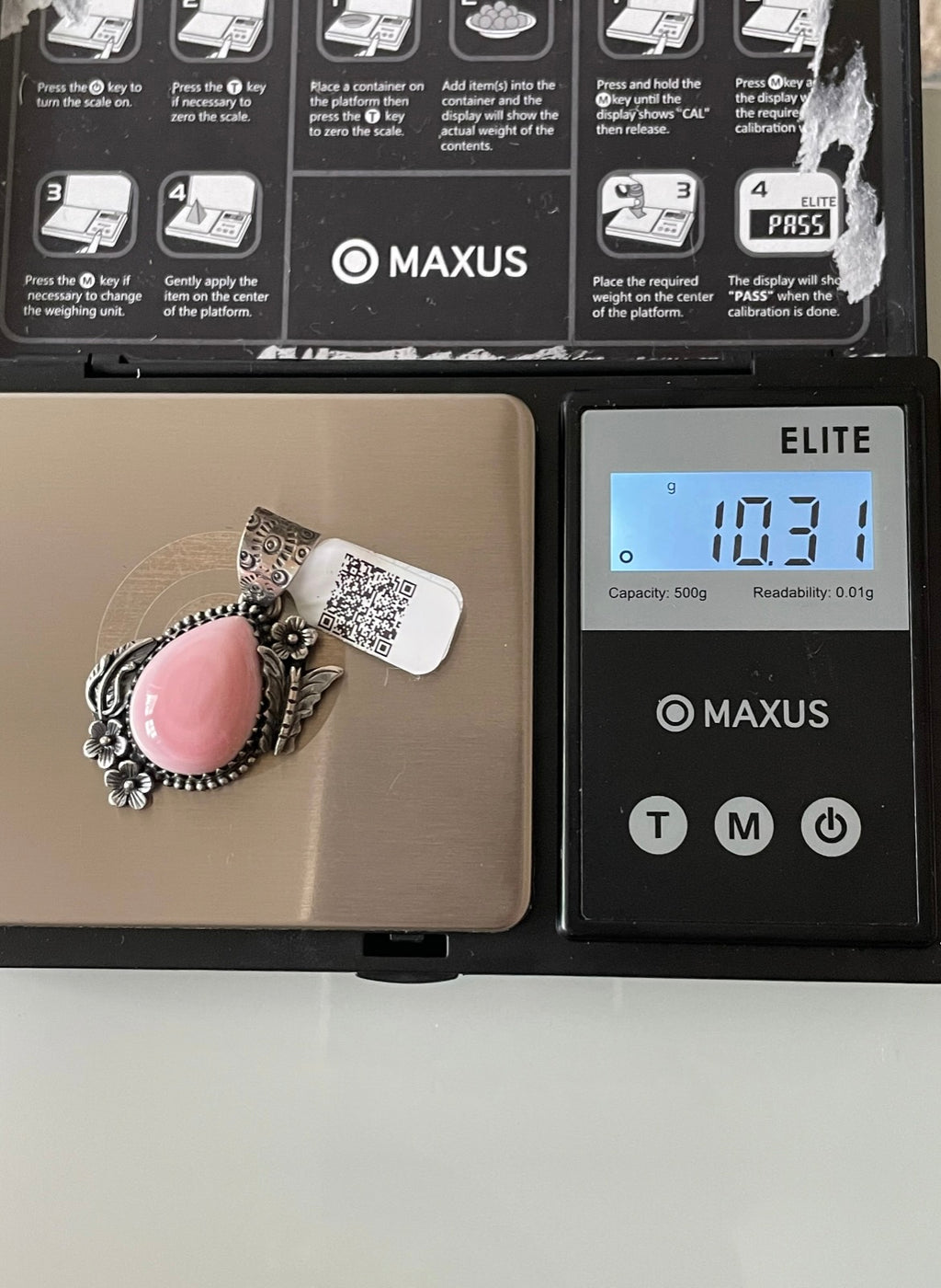 Pink Conch Leaf Butterfly Pendant | Sterling Silver | A555