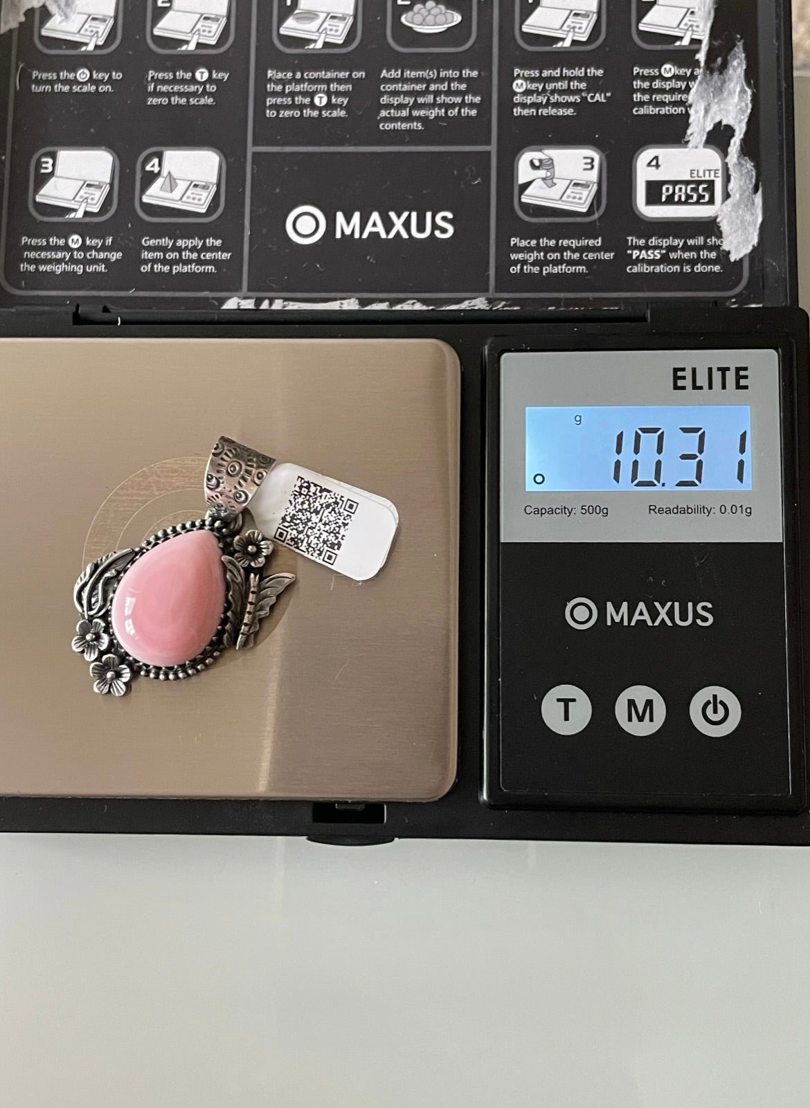 Pink Conch Leaf Butterfly Pendant | Sterling Silver | A555