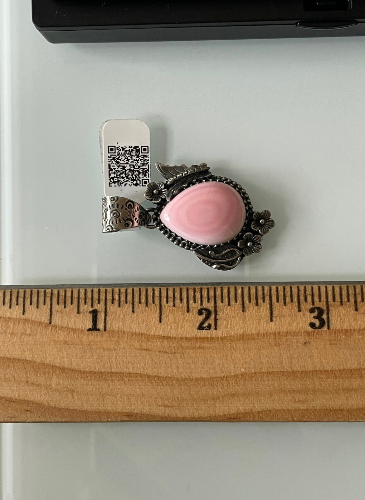 Pink Conch Leaf Butterfly Pendant | Sterling Silver | A555