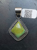 Kingman Turquoise Triangle Pendant | Sterling Silver | A546