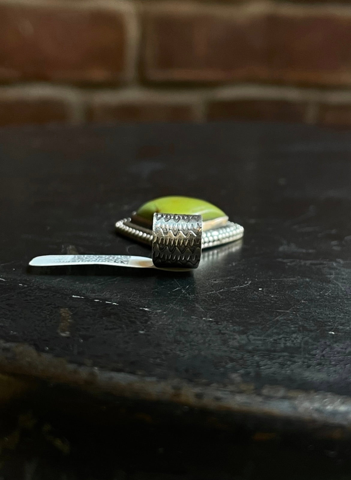 Kingman Turquoise Triangle Pendant | Sterling Silver | A546