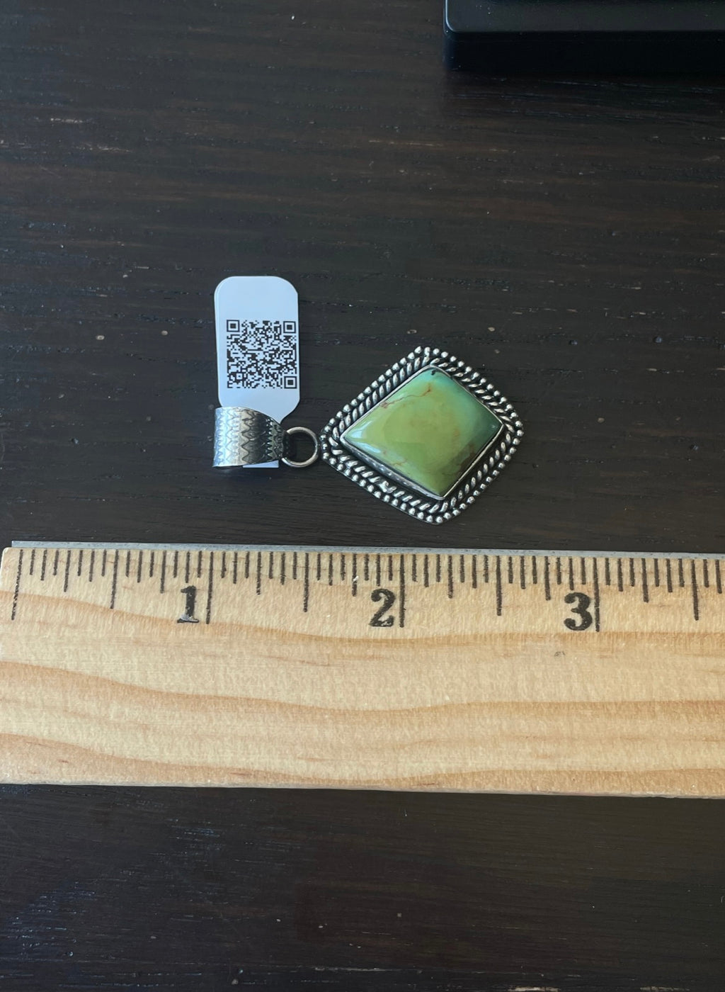 Kingman Turquoise Triangle Pendant | Sterling Silver | A546