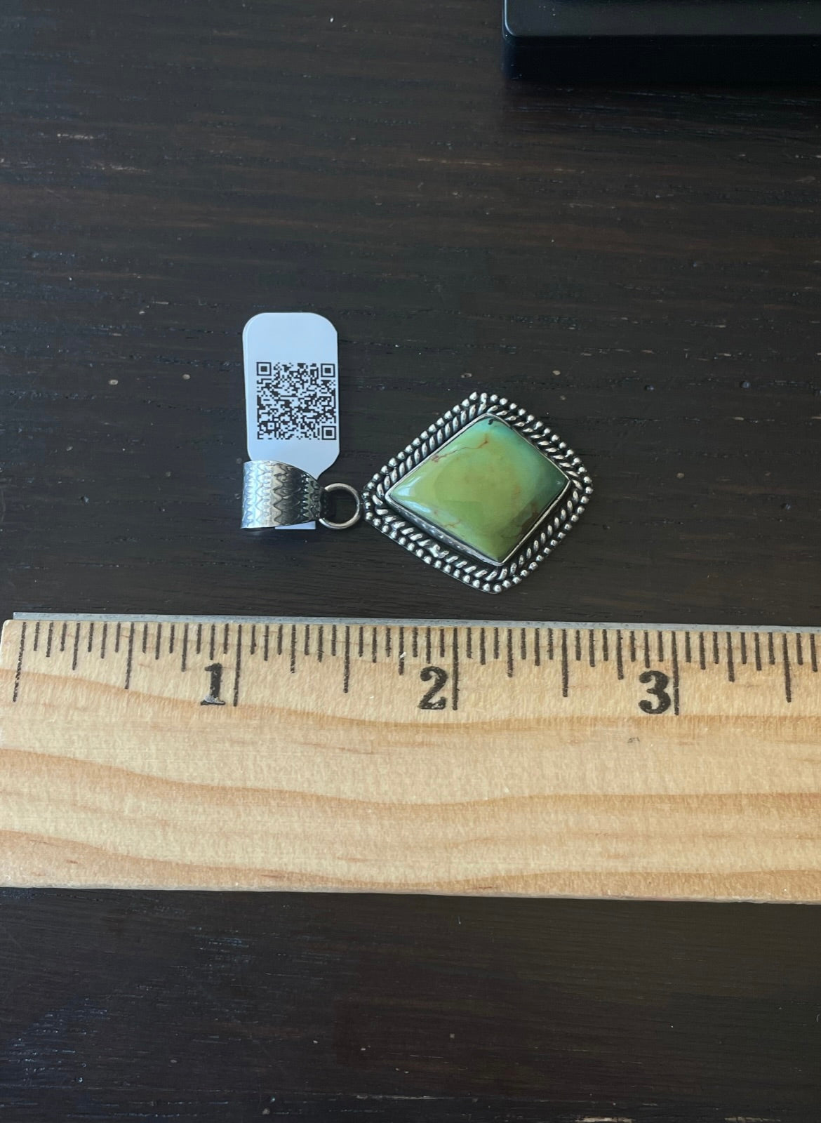 Kingman Turquoise Triangle Pendant | Sterling Silver | A546
